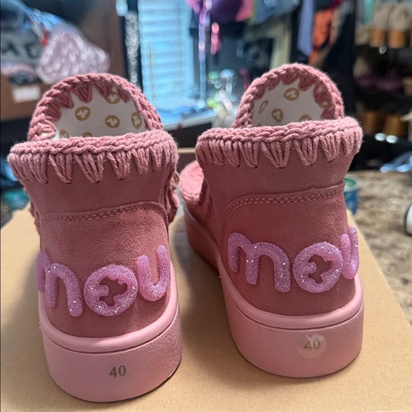 NWT! UK 40 / US 9.5-10 MOU ANKLE BOOTS IN PINK - Picture 9 of 12